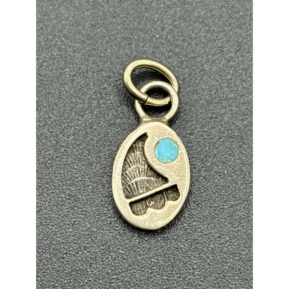 Vintage Sterling Silver Turquoise Bear Claw Charm 925 Tested D7